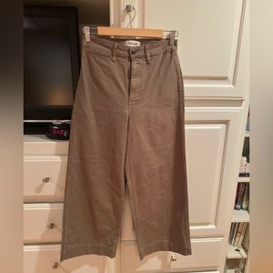NWT Madewell Wide Leg Trouser Army Green Size 26
